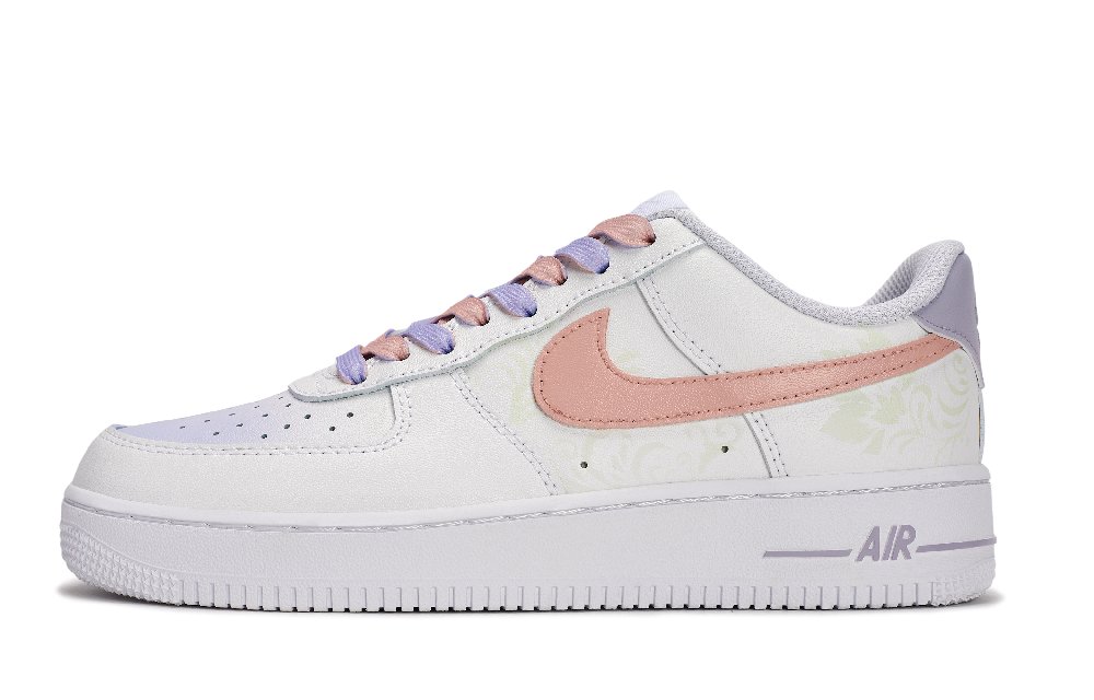 Nike Air Force 1 Anti-Slip Wear-Resistant Low-Top Skateboard Shoes Unisex White Purple