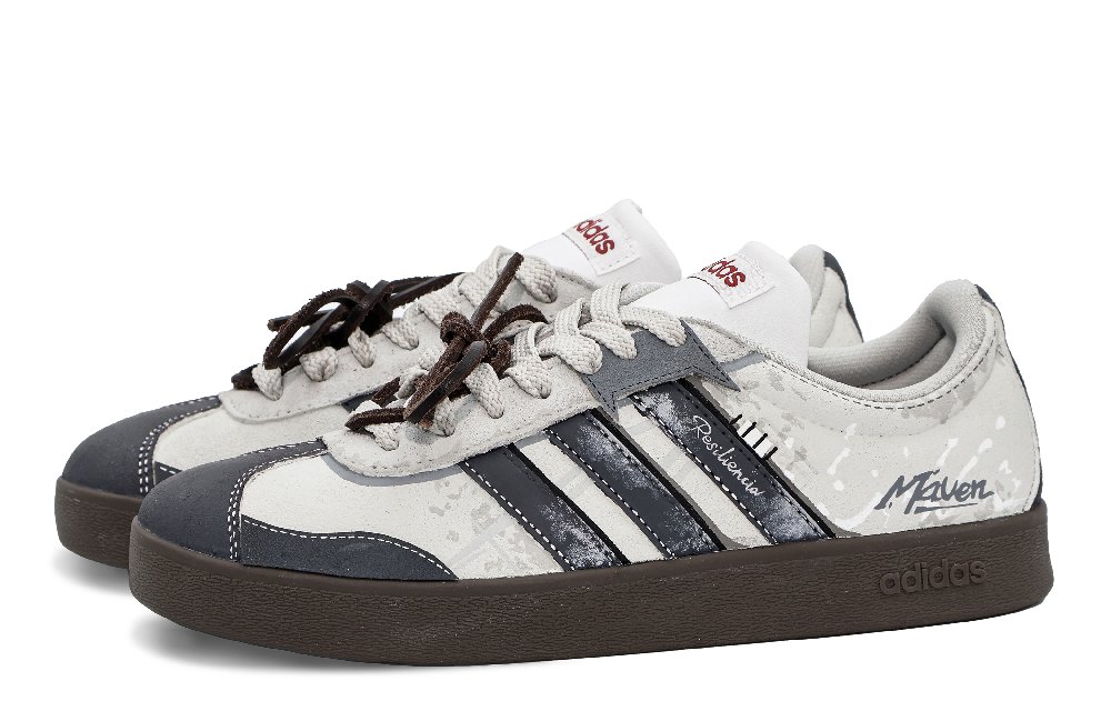 Adidas Neo VL Court 2.0 Dark Echo MONE Manufacturing, Box Low Top Skateboard Shoes Unisex Black