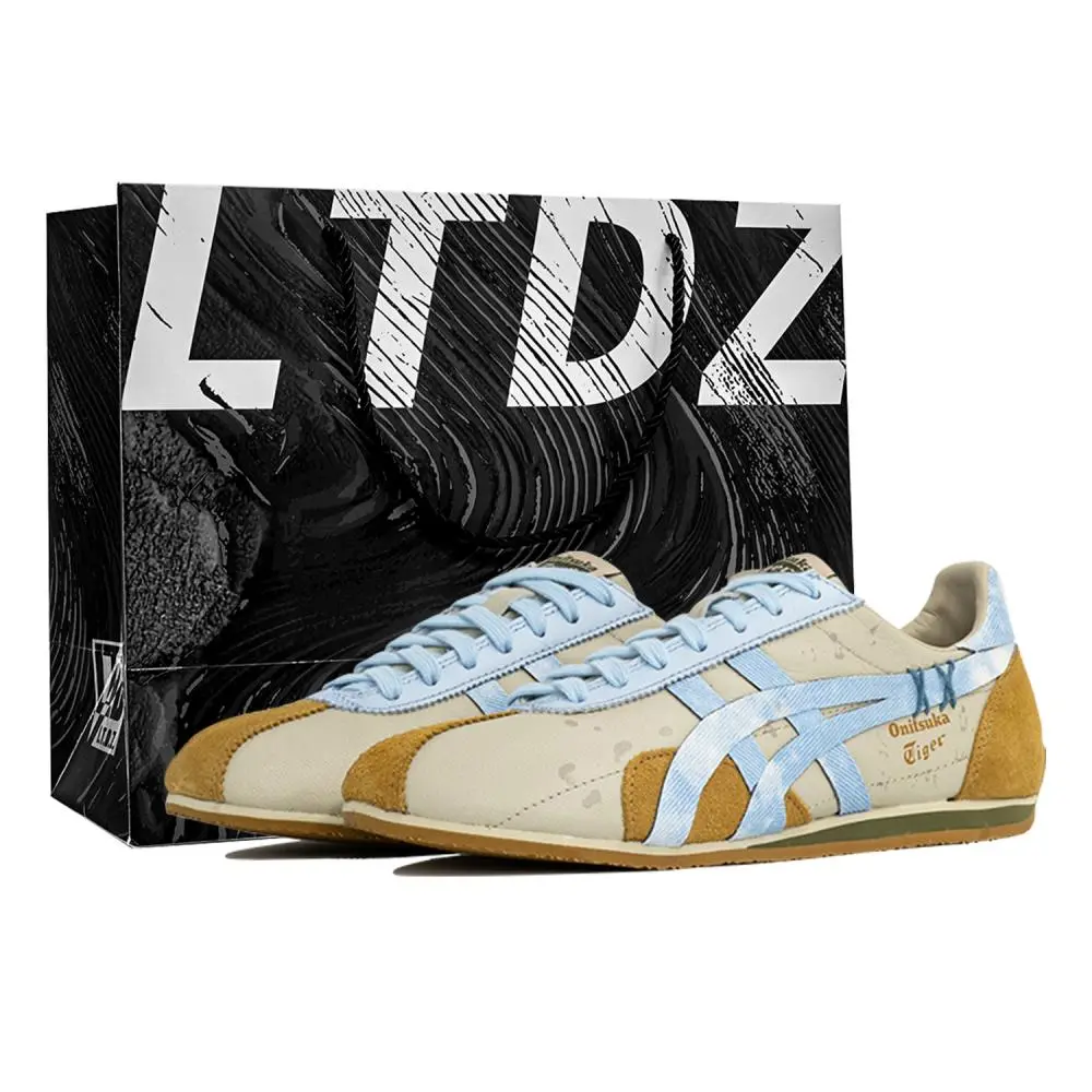 Onitsuka Tiger Runspark LTDZ Beach Wander, Shopping Bag Abrasion Resistant Low top Casual Shoes Unisex Beige Blue