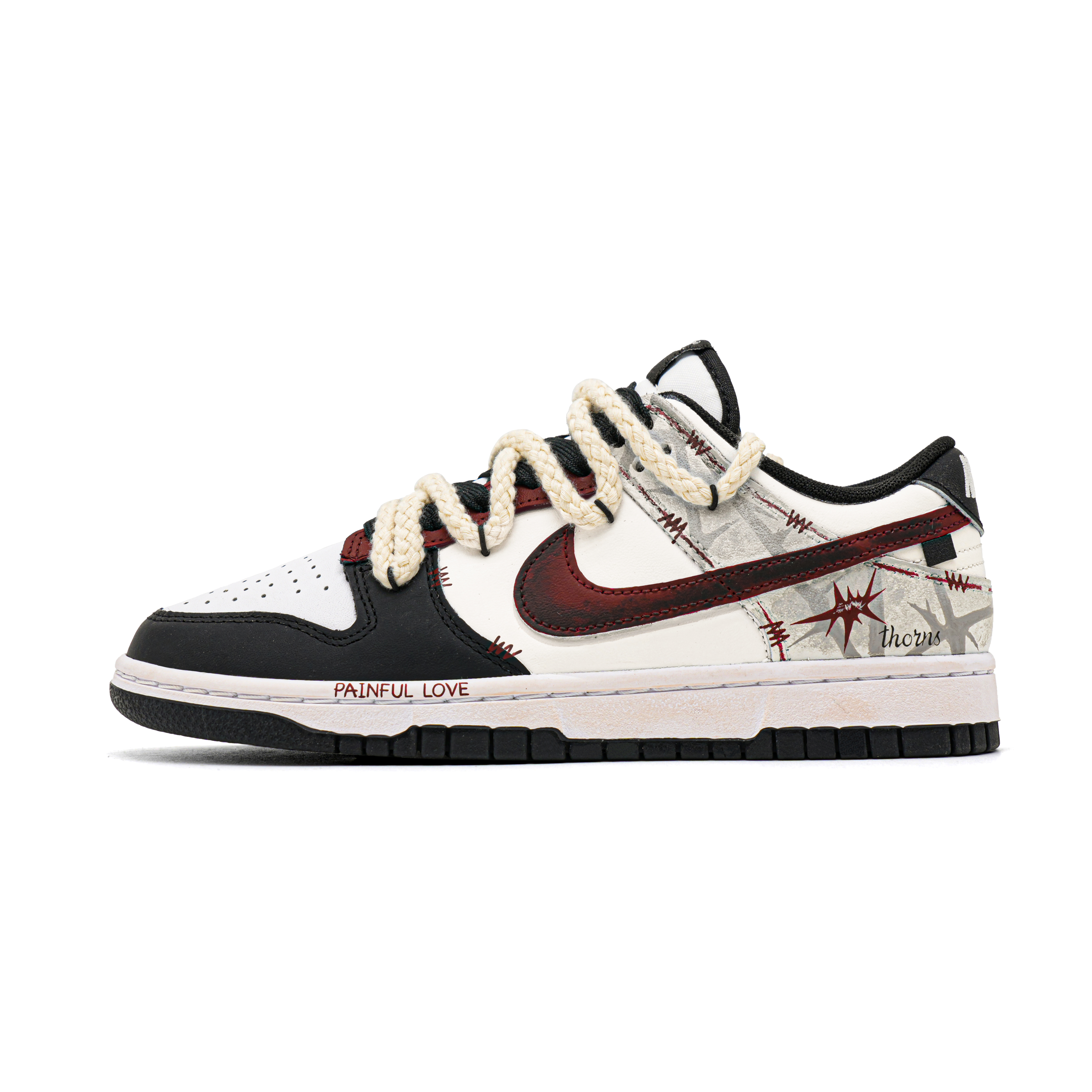 Nike Dunk Low top Skateboard Shoes Unisex Black Red