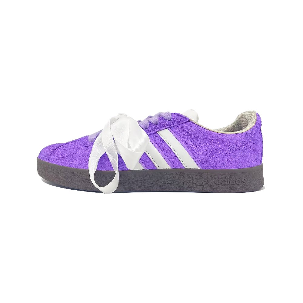 Adidas Neo VL Court 2.0 Lifestyle Purple Satin Ballet Lightweight Low Top Skateboard Shoes Unisex Purple White