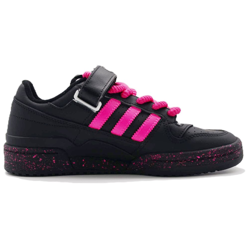 Adidas Originals FORUM Wear-Resistant Low-Top Skateboard Shoes Unisex Black Pink