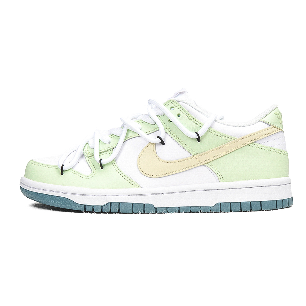 Nike Dunk Low Top Skateboard Shoes GS White Green