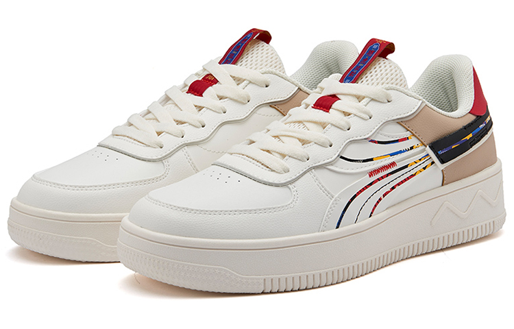 361° Cushioned Slip-Resistant Low-Top Skateboard Shoes Men's White Red