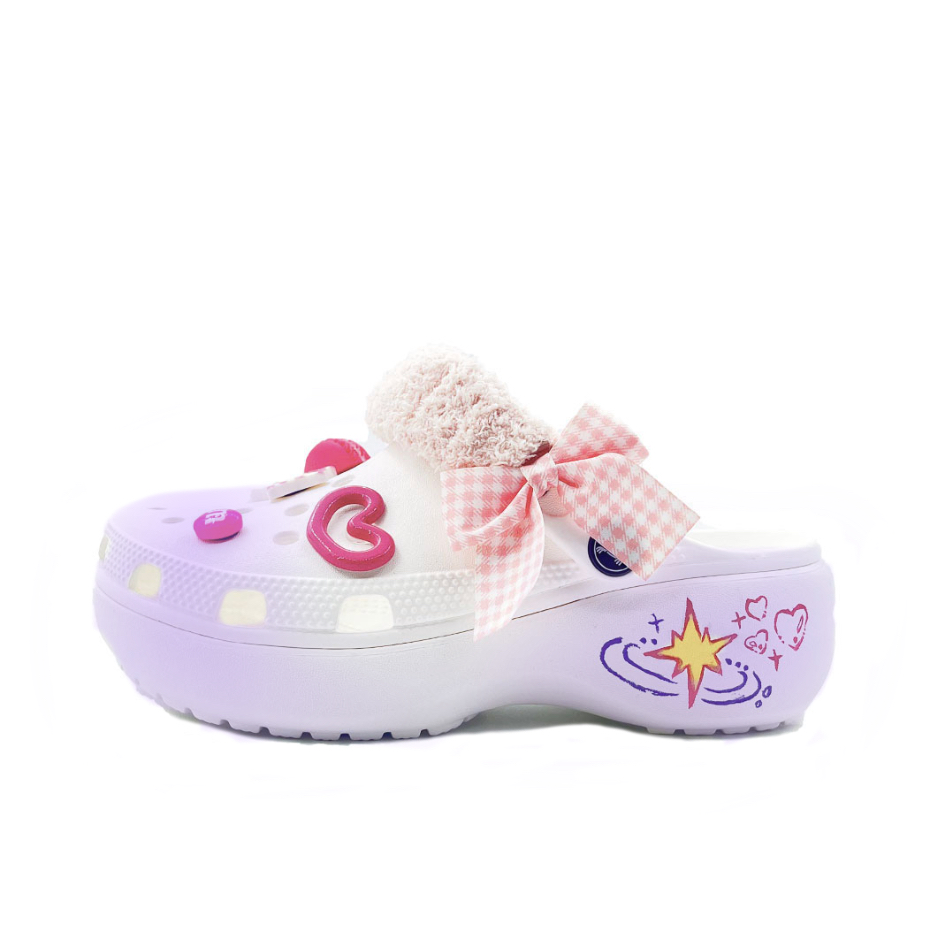 Crocs Classic Platform Clog Summer Mist Cherry Blossom Seaside Campus Style Clogs Unisex Purple