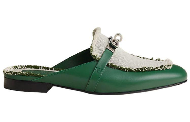 HERMES Oz Closed Toe Slippers Women's Green