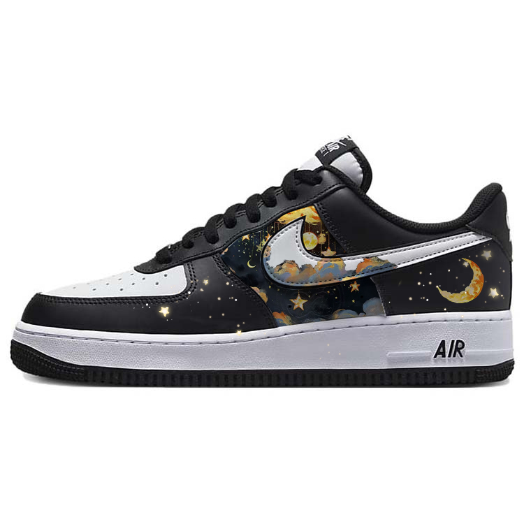 Nike Air Force 1 Dreamy Galaxy Wish Moon Low Top Skateboard Shoes Unisex Black