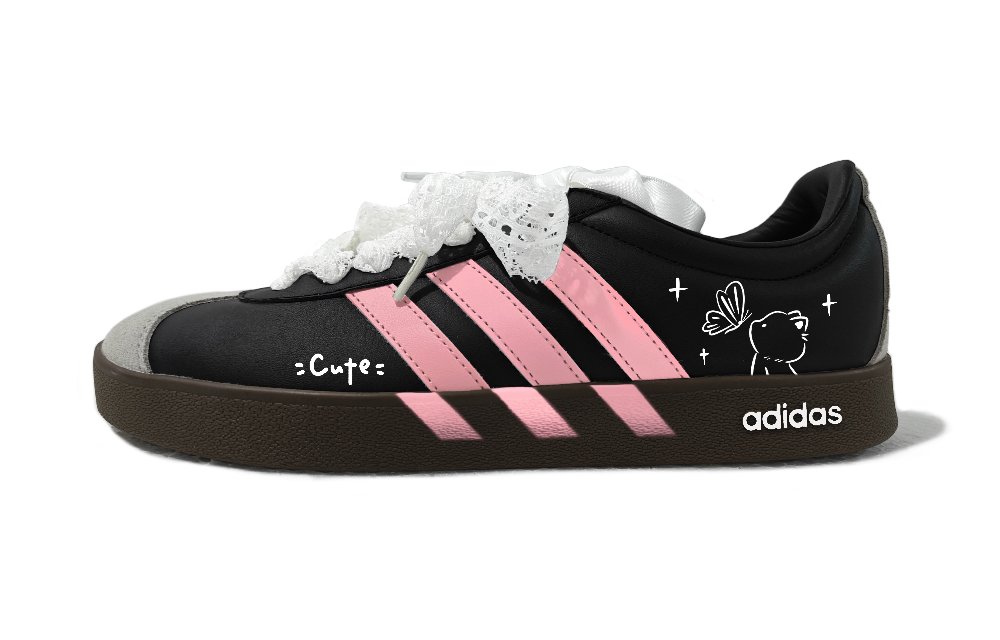 Adidas Neo VL Court 2.0 Berry Kitten Abrasion Resistant Balance Low Top Skateboard Shoes Unisex Berry Pink