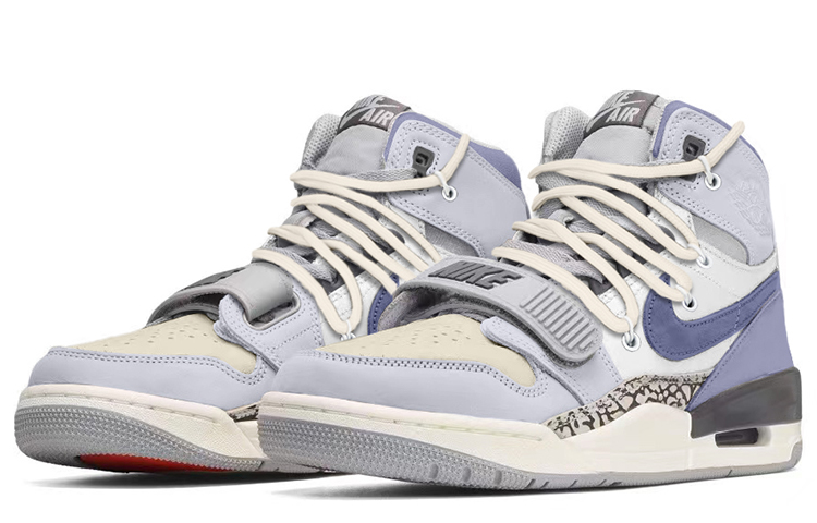 Jordan Legacy 312 High-Top Vintage Basketball Shoes Men's Gray Purple