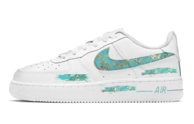 Nike Air Force 1 Anti-Slip Wear-Resistant Low-Top Skateboard Shoes GS White Blue