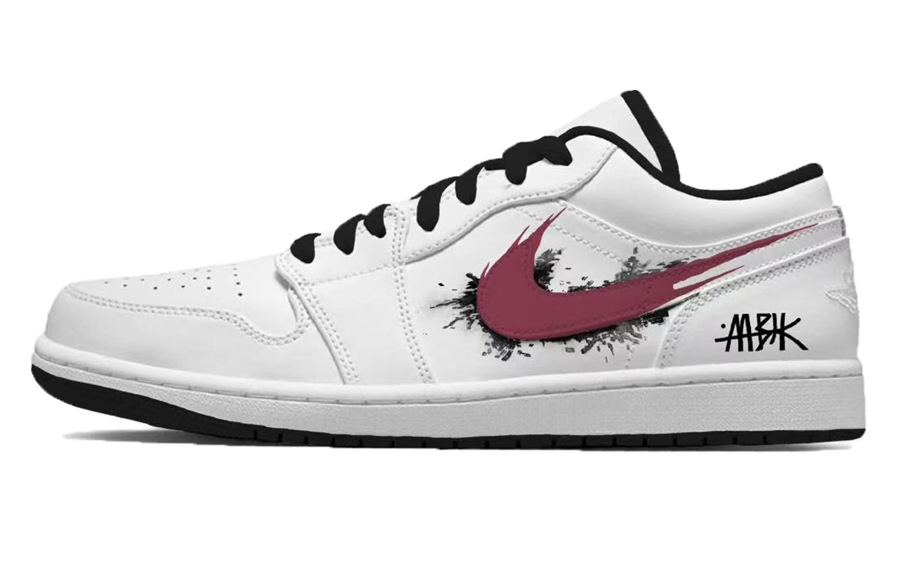 Jordan Air Jordan 1 Balanced Lightweight Low top Vintage Basketball Shoes Unisex White Red