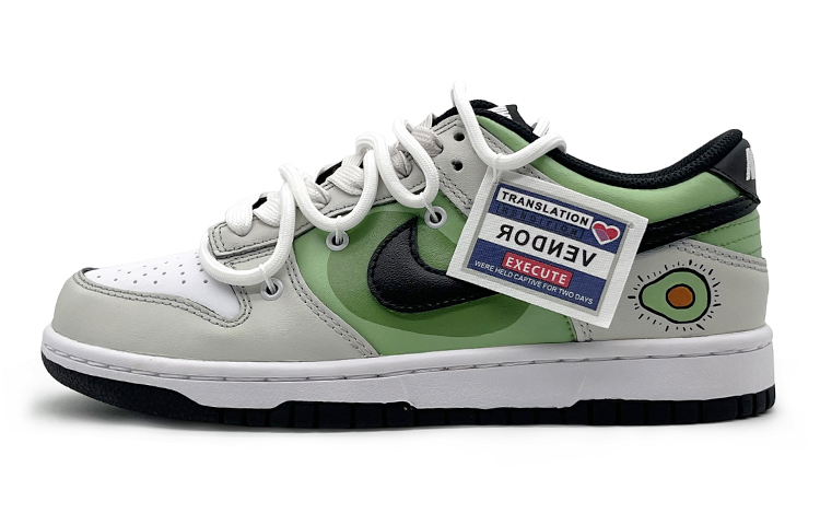 Nike Dunk Low 'Black' Panda Anti-Slip Wear-Resistant Low-Top Skateboard Shoes Women's White Gray Green