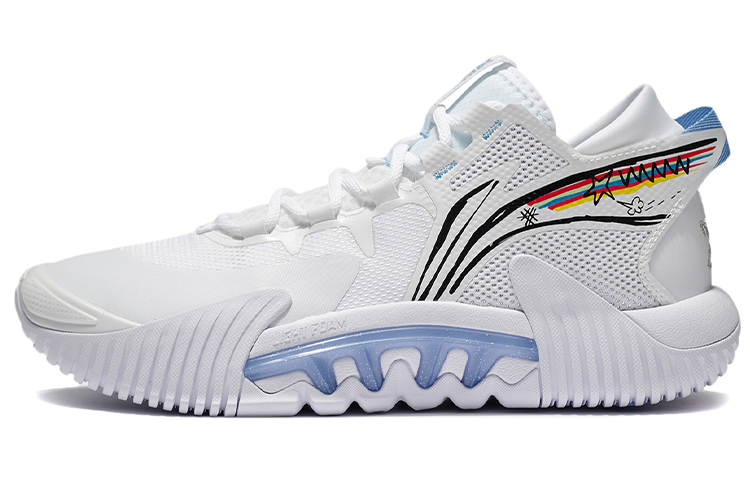 LINING Badfive 2 Low Basketball Shoes Men's Low top White/Blue