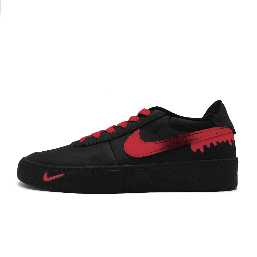 Nike Court Shot Lava Abrasion Resistant Low Top Skateboard Shoes Unisex Black