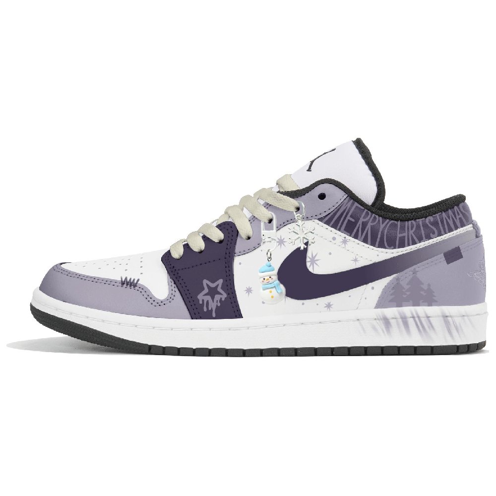 Jordan Air Jordan 1 Abrasion Resistant Low Top Vintage Basketball Shoes Men's Purple