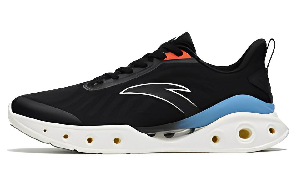 Anta Cushioned Slip Resistant Low Top Running Shoes Men's Black Orange