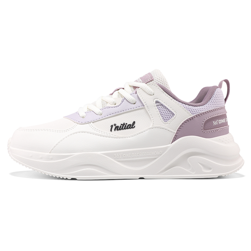 361° Anti-Slip Wear-Resistant Low-Top Running Shoes Women's White Purple