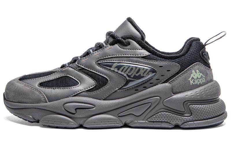 Kappa Anti-Slip Wear-Resistant Low-Top Chunky Sneakers Unisex Black
