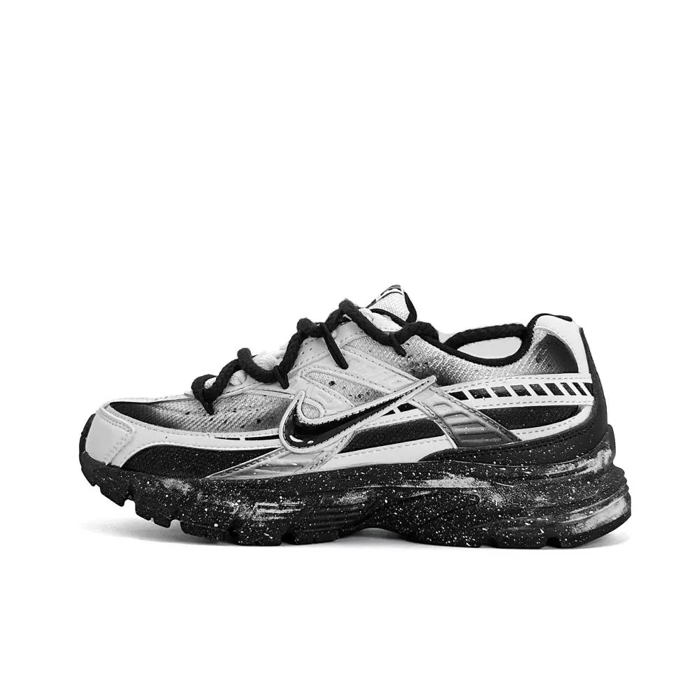 Nike Initiator Cushioning, Breathable, Supportive Low top Running Shoes Unisex Black White