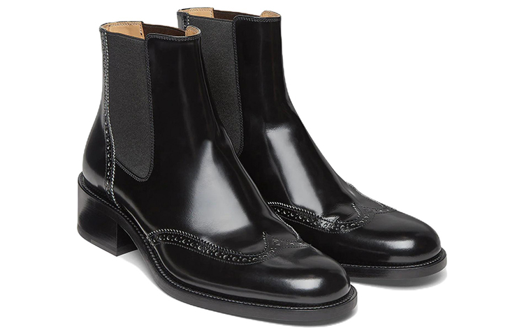 FENDI Short Chelsea Boots Men's Black