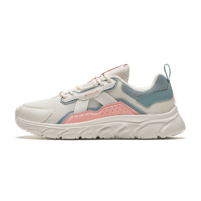 Anta Cushioning Wear-Resistant Low-Top Running Shoes Women's White Pink Cyan