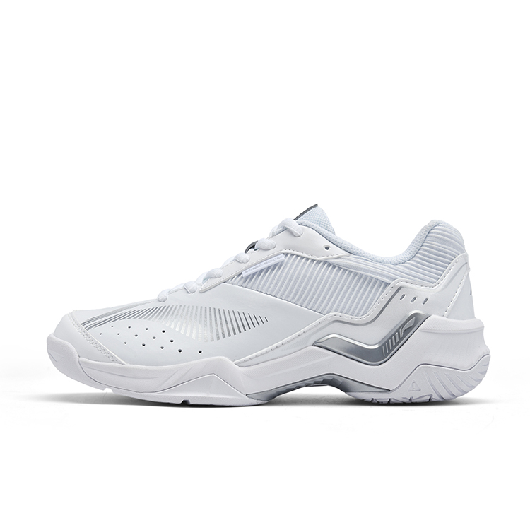 LiNing Thunder Sonic Boom Shock Absorbers Slip Resistant Breathable Low top Badminton Shoes Unisex White Silver