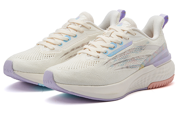 361° Breathable Cushioning Low-Top Running Shoes Women's White Purple