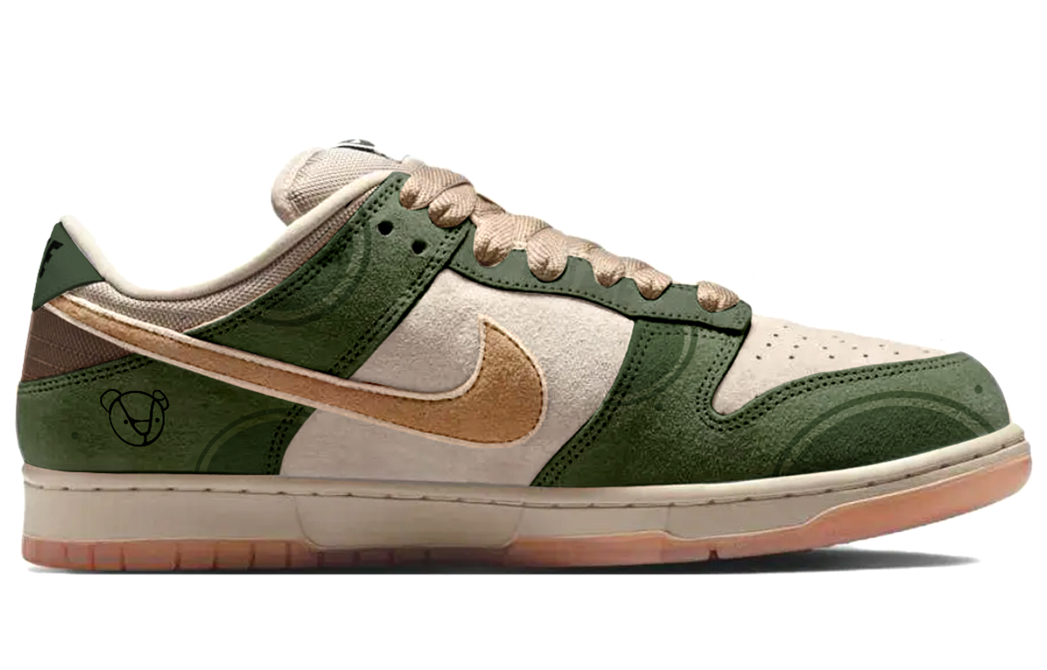 Nike Dunk SB Flowing Threads Micro Dream Abrasion Resistant Low top Skateboard Shoes Unisex Green Brown