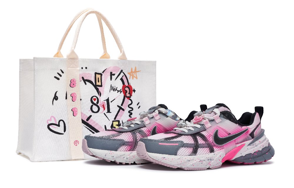 Nike V2K Run Low Top Running Shoes Women's Pink Gray