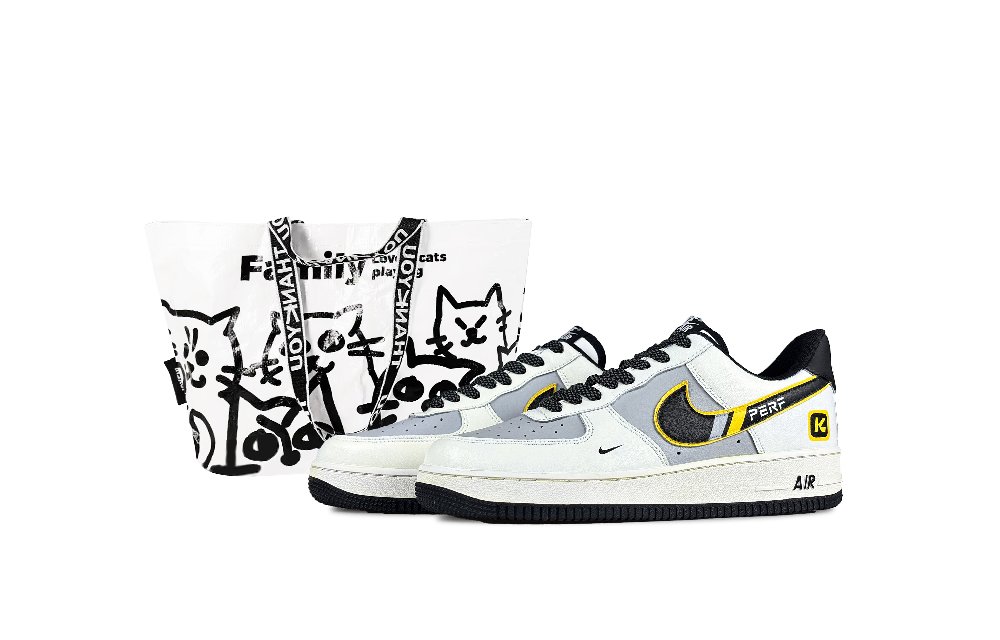 Nike Air Force 1 Millet Park Abrasion Resistant Low Top Skateboard Shoes Unisex Black White