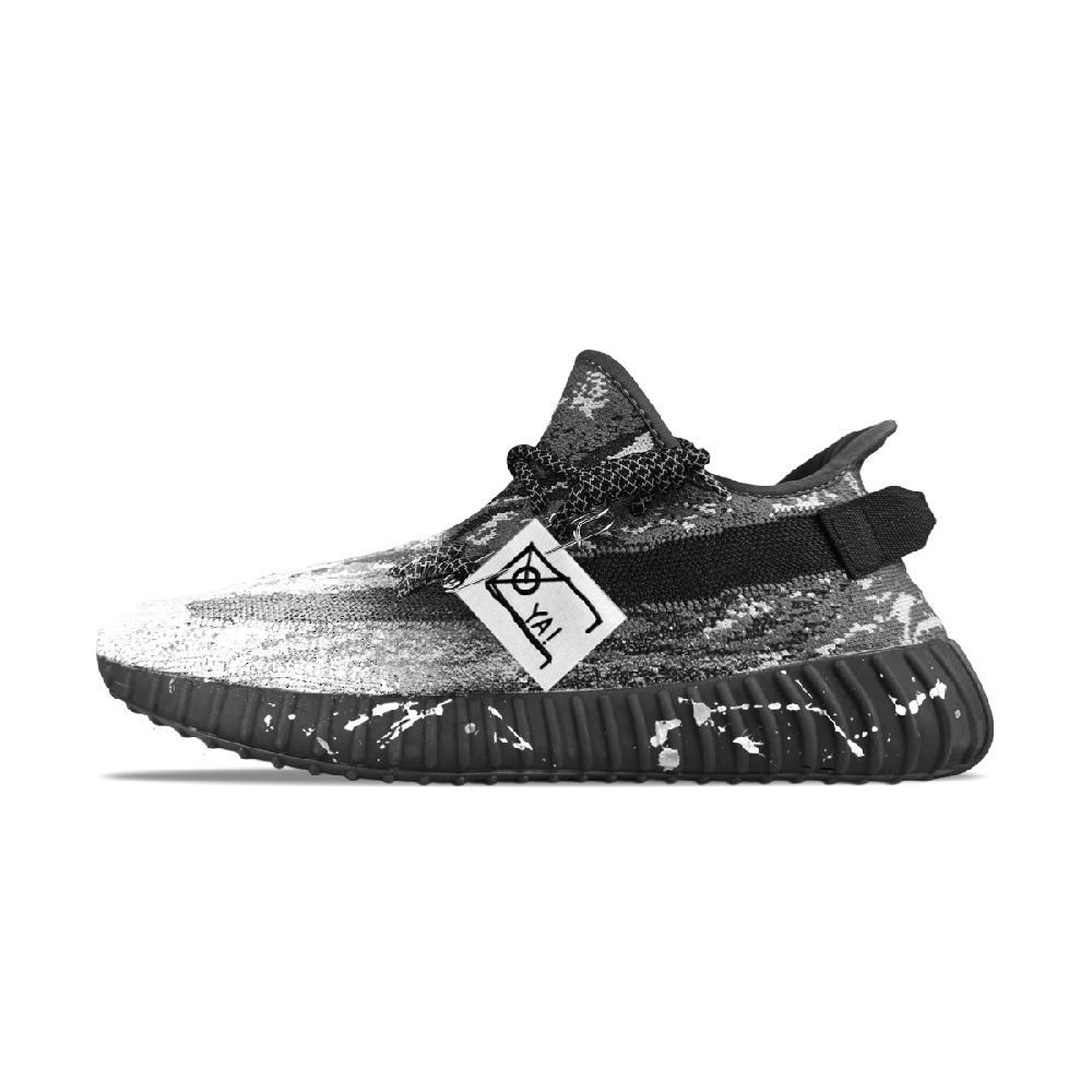 Adidas Originals Yeezy Boost 350 V2 Abrasion Resistant Low Top Casual Shoes Unisex Black White