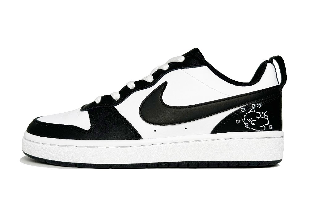 Nike Court Borough Flying Puppy Abrasion Resistant Slip Resistant Low Top Skateboard Shoes Women's Black White