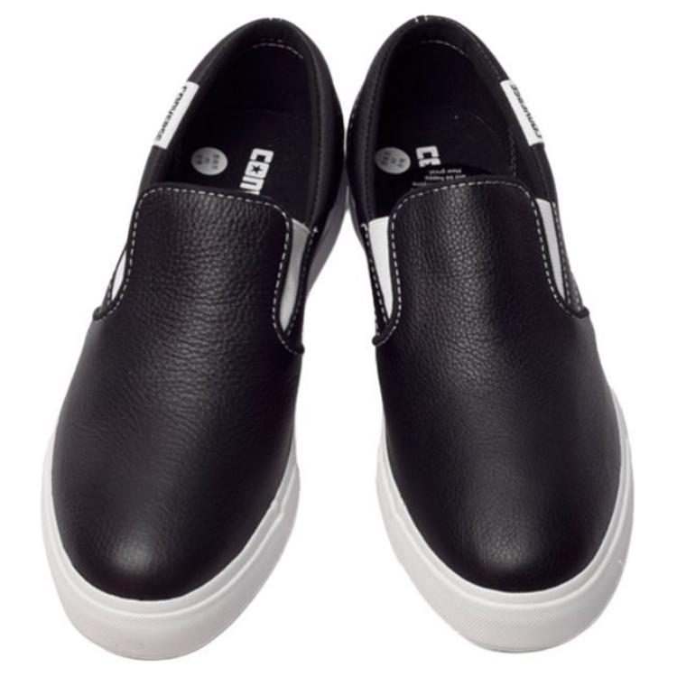 Converse Anti Slip Wear Resistant Low Top Skateboard Shoes Women's Black White