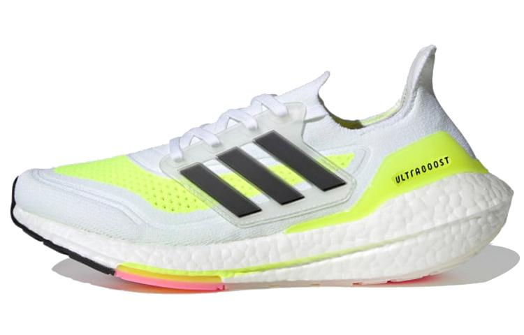 Adidas Ultra Boost 21 White Solar Green Women's