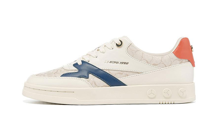 LI NING 1990 Classic Collection Shock Absorbers Low Top Skateboard Shoes Men's White Blue