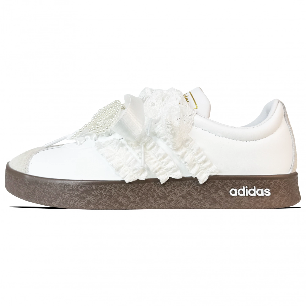 Adidas VL COURT 2.0 Wear resistant And Lightweight Low top Skateboard Shoes Unisex White