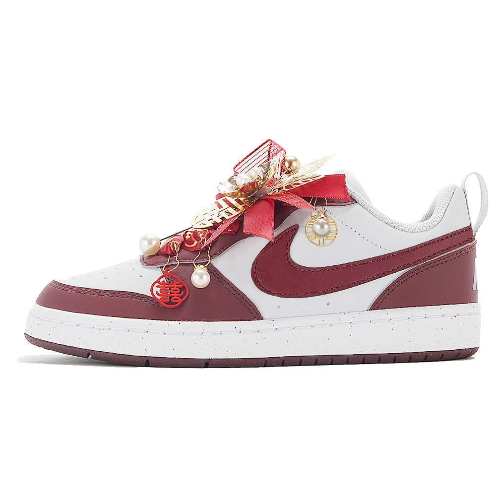 Nike Court Borough Non slip Lightweight Low Top Skateboard Shoes Women's Red