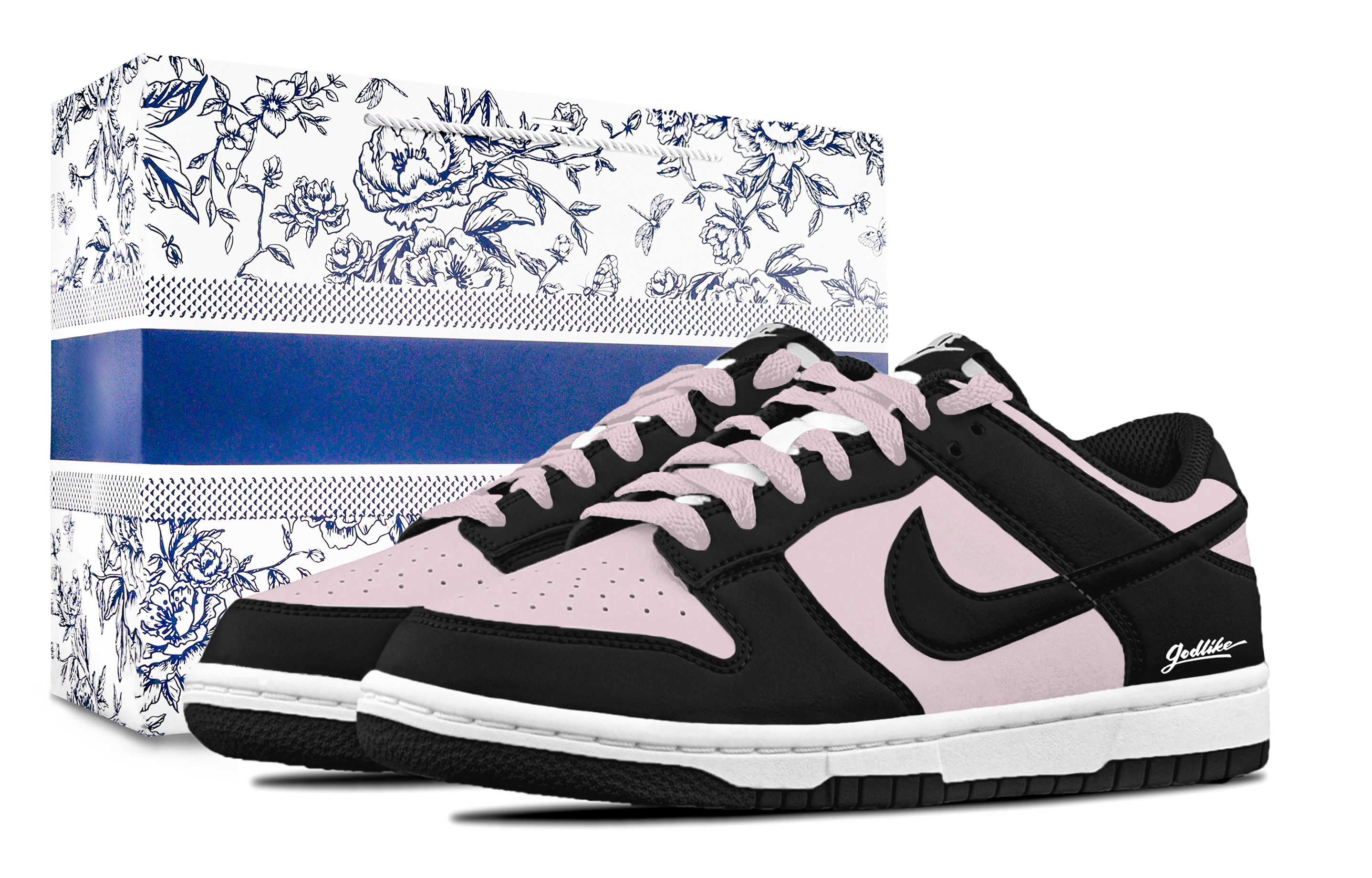 Nike Dunk Panda, Box Cushioning, Wear Resistant Low top Skateboard Shoes Unisex Black Pink