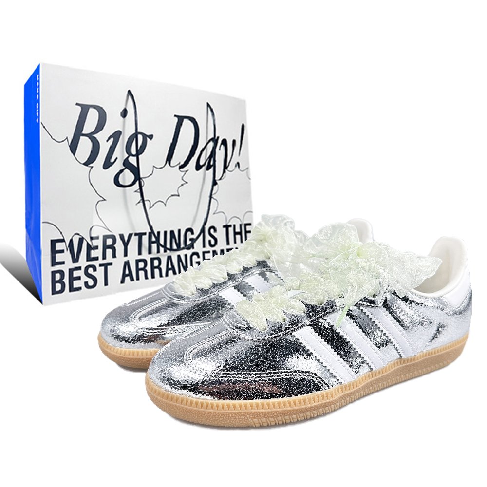 Adidas Originals SAMBA OG Low Top Skateboard Shoes Women's Silver
