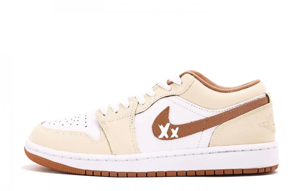 Jordan Air Jordan 1 Abrasion Resistant Coverage Low top Vintage Basketball Shoes Unisex White Yellow