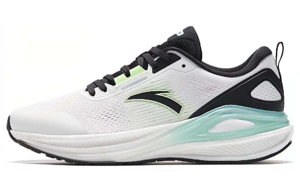 Anta C100 Abrasion-Resistant Low-Top Running Shoes Men's Black White Cyan