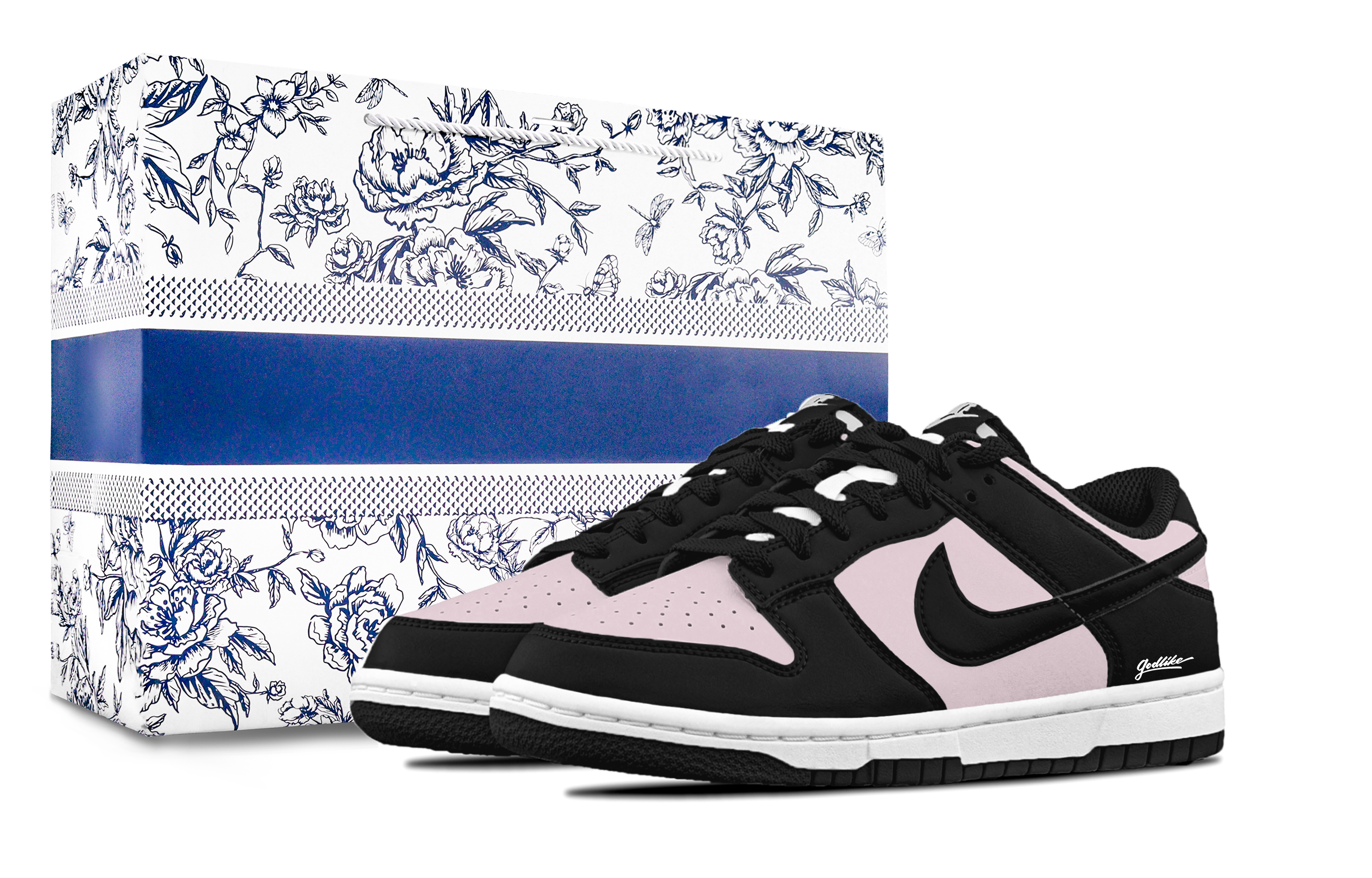 Nike Dunk Black Pink Panda Cushioning, Wear Resistant Low top Skateboard Shoes Unisex Pink Black