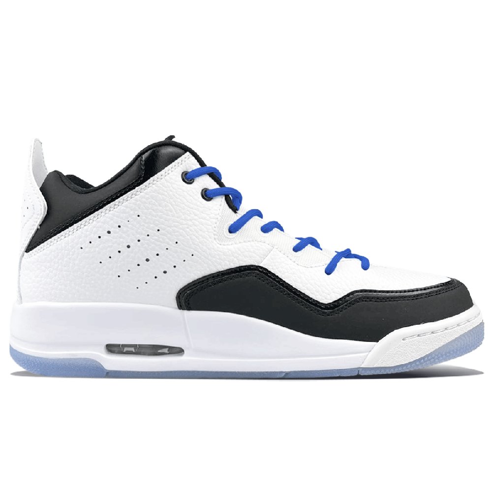 Jordan Courtside 23 Cushioned Slip-Resistant Mid-Top Vintage Basketball Shoes Unisex Black Blue White