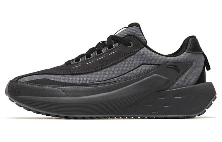 Anta Cushioned Slip-Resistant Abrasion-Resistant Low-Top Running Shoes Men's Black Gray Color