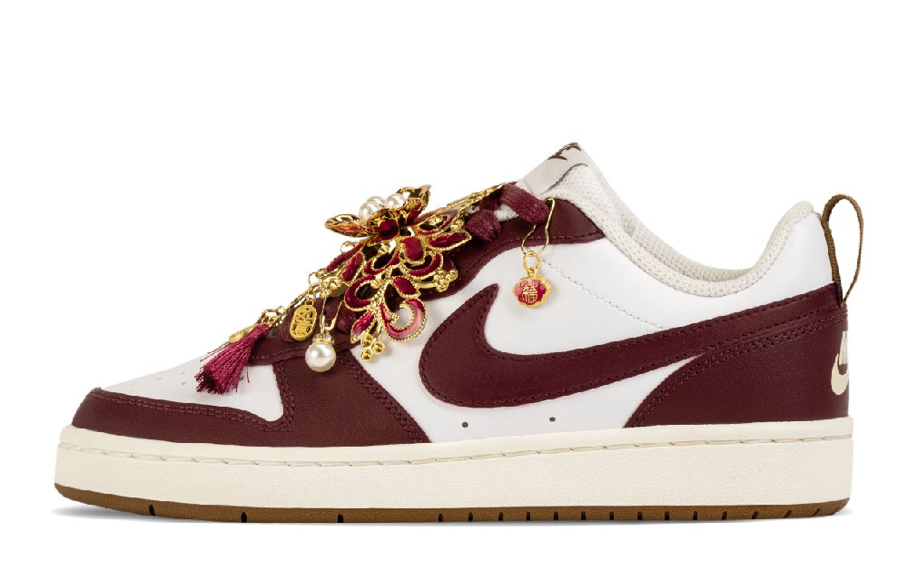Nike Court Borough Low Top Skateboard Shoes Women's White Red