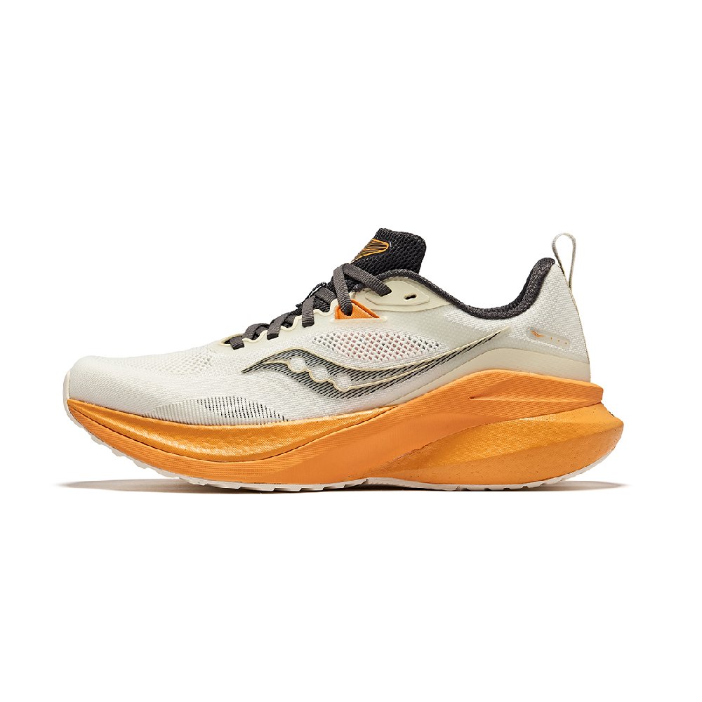 Saucony Slip Resistant And Abrasion Resistant Support Low Top Running Shoes Men's Beige Orange
