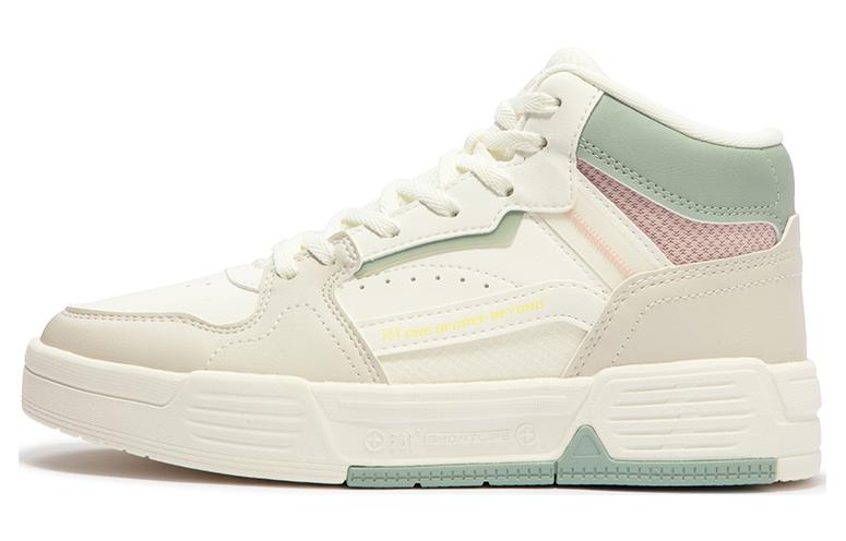 361° Slip-Resistant High-Top Skateboard Shoes Women's White Green
