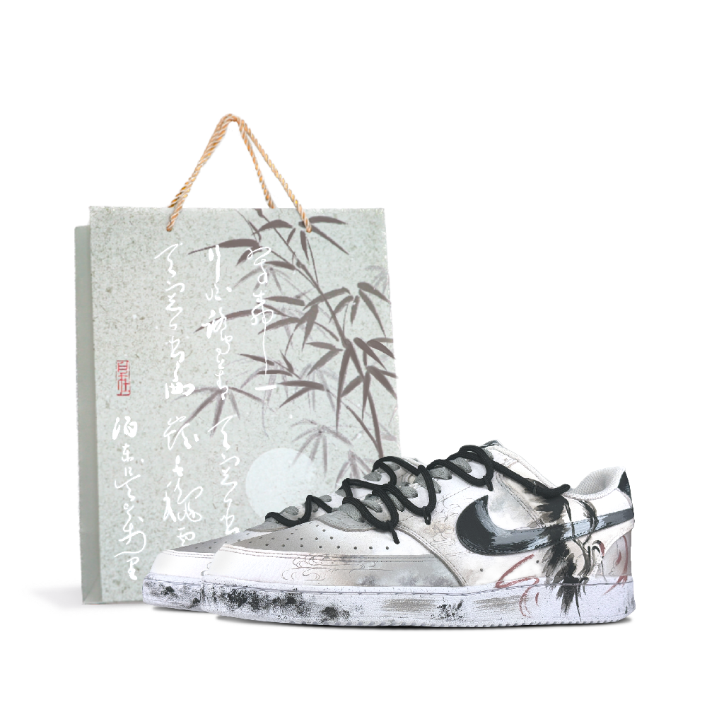 Nike Court Vision 1 Explosive Plan Crane's Return Anti Slip Wear Resistant Low Top Skateboard Shoes Unisex Beige Gray