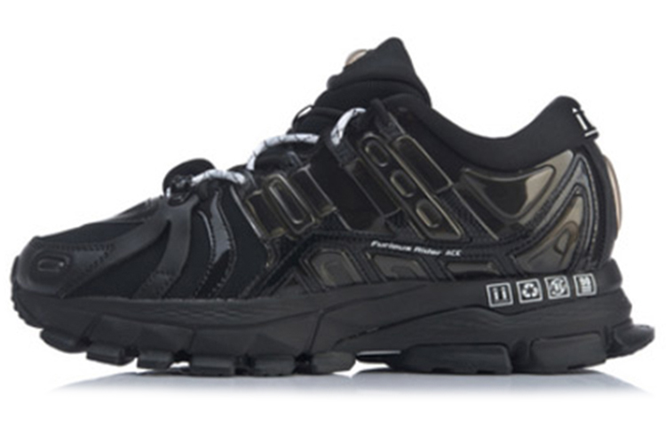 LiNing Shock Absorbers Slip Resistant Low top Running Shoes Women's Pure Black