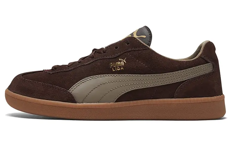 PUMA Liga Suede Low Casual Board Shoes Chocolate Brown